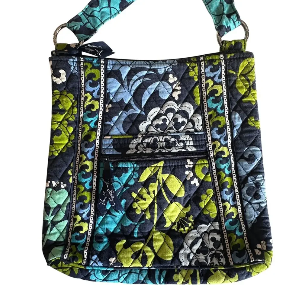 Vera Bradley Disney Parks Wheres Mickey Hipster Bag Floral Zip Crossbody Purse